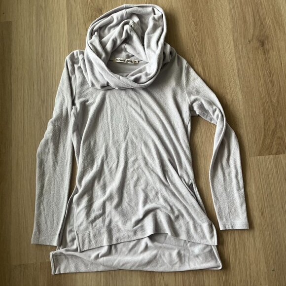 Michael Stars lavender purple gray Cowl Neck Sweater XS Tunic Hi Lo - Picture 1 of 10